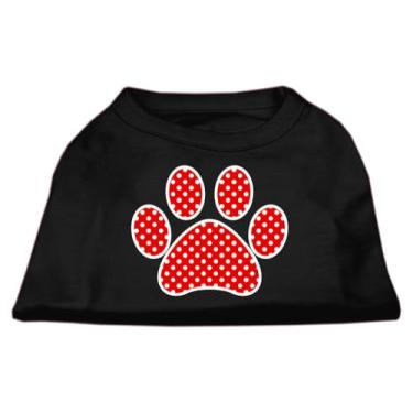 Imagem de Mirage Pet Products Camisa com estampa Red Swiss Dot Paw preta PP (8)