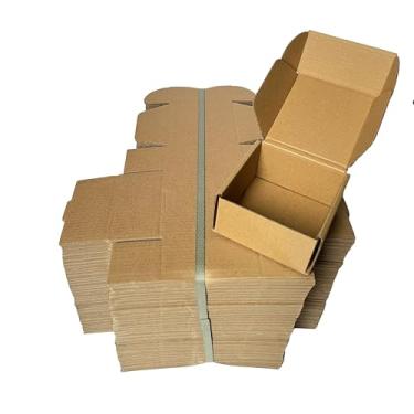 Imagem de easycustomerlee 4x4x2 pequenas caixas de transporte conjunto de 100 caixas de papelão ondulado marrom para embalar presentes artesanais de pequenas empresas dando produtos