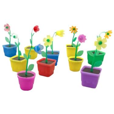 Imagem de Conjunto com 50 Brinquedinhos Mini Brinquedo Plástico Nacional Kit para Lembrancinhas Mimos Prendas Sacolinha Surpresa Festas (50 Vasinho Flor)