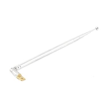 Imagem de uxcell Antena aérea telescópica, antena telescópica de rádio FM AM 13 cm a 50 cm, 6 seções, receptor estéreo doméstico de TV portátil para VCD, controle remoto, rádio portátil, aço inoxidável