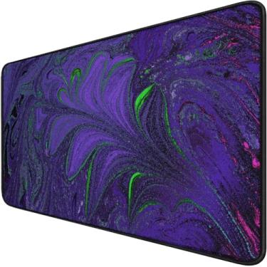 Imagem de Mouse pad grande com bordas costuradas, base de borracha natural antiderrapante durável, tapete de teclado de computador à prova d'água para profissionais de esports/jogadores/desktop/escritório/casa
