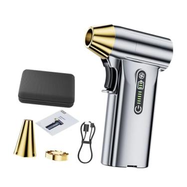 Imagem de WeiLaiKeQi Ventilador portátil de mão Mini soprador seco recarregável multifuncional compacto espanador de ar elétrico para manutenção de carro ao ar livre, Prata