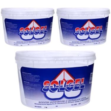 Imagem de Kit 3 Potes Solgel Solven Original Parafina Gel P/Velas Cristalinas 1kg cada