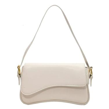 Imagem de Bolsa de ombro feminina Hobo Retro Evening Vegan Leather Underarm Bag Shoulder Tote Bags 2025, Branco, Medium, Hobo