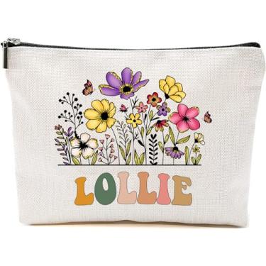 Imagem de Lollie Wildflowers Presentes para o Dia das Mães Sacos de Maquiagem - Sacos de Presente Lollie Flower - Presentes de Aniversário para Mães - Bolsa de Cosméticos de Viagem para Aniversário, Branco,