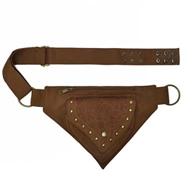 Imagem de KPYWZER Bolsa para perna feminina com caimento de coxa Fanny Pack Renascentista Faire Festival Bolsa de cintura de renda Utilitária Cinto Quadril Bolsas de cintura para mulheres Viagens ao ar livre, 02 - Marrom