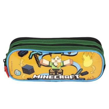 Imagem de Estojo Escolar 2 Compartimentos Minecraft Funtage Sestini