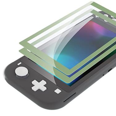 Imagem de eXtremeRate Pacote com 2 películas protetoras transparentes Matcha Green Border HD, transparente, protetor de tela de vidro temperado para Nintendo Switch Lite [antiarranhões, antiimpressões digitais,