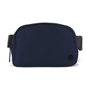 Imagem de Pochete para homens e mulheres, bolsa de cintura transversal para esportes, viagens, caminhada, corrida, caminhada, Azul marino, One Size, Pochetes para mulheres e homens