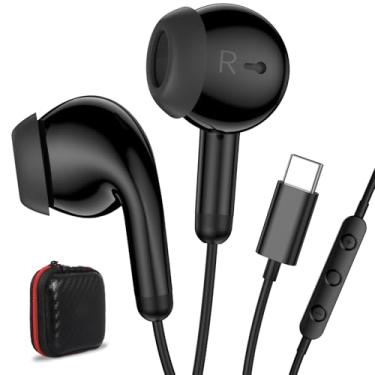 Imagem de Fones de ouvido USB C, fones de ouvido USB tipo C para iPad 10ª geração iPhone 17 Pro 16 15 Plus, iPad 11ª geração A16 Air 6, fones de ouvido com fio, com microfone, controle de volume, isolamento de