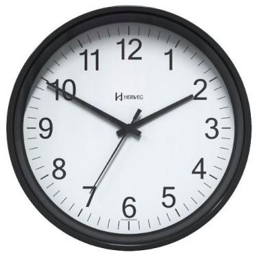 Imagem de Relógio De Parede Quartz 22Cm Original 1 Ano De Garantia, Preto
