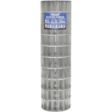 Imagem de Tela Soldada Galvanizada Malha 5 x 10 cm, Fio 1,65 mm, Altura 1,20 m, 