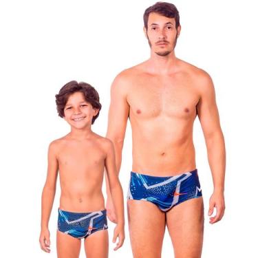 Imagem de Combo pai e filho par sungas big bang proteção uv 50+ kauna, 16