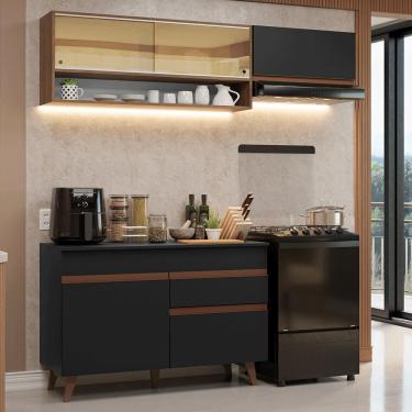 Imagem de Armário de Cozinha Compacta 190cm Preto/Rustic Reims Madesa 06