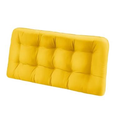 Imagem de HOMELYSIAN Almofadas de banco tufadas para móveis ao ar livre, almofadas giratórias de varanda de 112 x 48 cm, preenchidas com espuma, almofadas de pátio sobrecarregadas para namoradeira de banco com