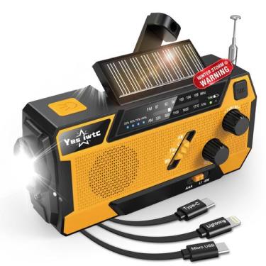 Imagem de Rádio de Emergência Yesiwtc com Manivela - NOAA Weather Radio 7400mAh