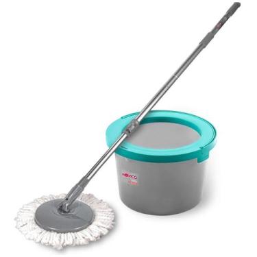 Imagem de Mop Balde Giratório Easy Lava E Seca Esfregão Limpeza 12 Litros Noviça