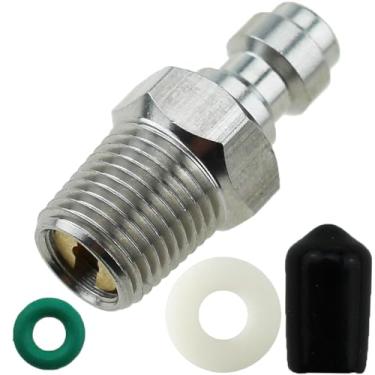 Imagem de TAODAN Adaptador de plugue de desconexão rápida de 8 mm de aço inoxidável 1/20.3 cm NPT macho para paintball com anel de vedação compatível com PCP Airsoft e Paintball