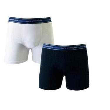 Imagem de Kit 2 Cuecas Lupo Boxer Algodão Com Elastano  00523, Br, Az, G