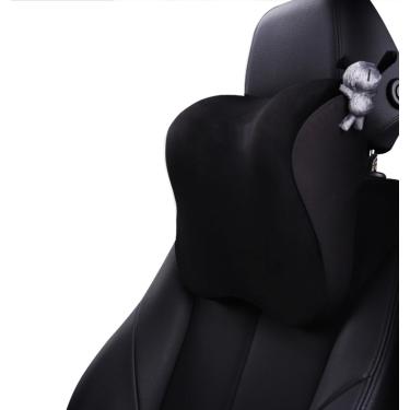 Imagem de Travesseiro de pescoço para encosto de cabeça de carro e apoio lombar para costas, travesseiro de pescoço Travesseiro de apoio lombar ergonomicamente para trás para escritório, espuma de mem