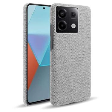 Imagem de Capa para Xiaomi POCO M6 Pro 4G,Capa desenhada em lona,Case Protetora Ultrafina com Empunhadura Macia,Design em Tecido Antichoque e Antiarranhões-Light gray
