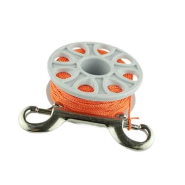 Imagem de Dynwave Bobina de mergulho com bobina de mergulho de dedo Balel de dedo SCUBA 98 pés para equipamento de espingarda de snorkeling, Linha Vermelha