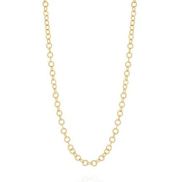 Imagem de Cordão Feminino Rommanel 531152 Com Elos Vazados Banhado A Ouro 18k Li