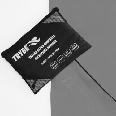 Imagem de Toalha Tryde Microfibra Secagem Rápida 1,20mx60cm com Ziper, CINZA