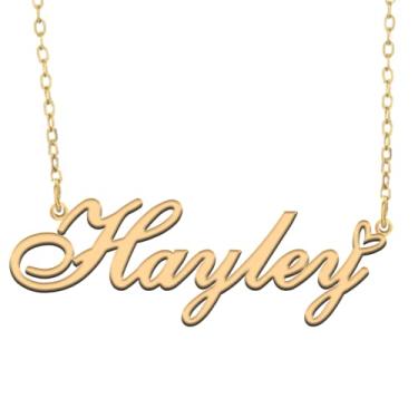 Imagem de A168A Colar de nome personalizado personalizado personalizado colar de nome banhado para mãe filha amizade feminino dia dos namorados aniversário de Natal ano novo, Metal, Sem pedras preciosas