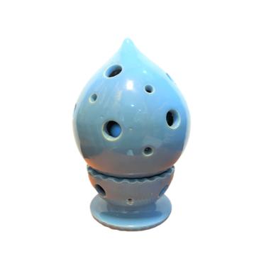 Imagem de Luminaria Artesanal P/ Vela Em Ceramica Azul