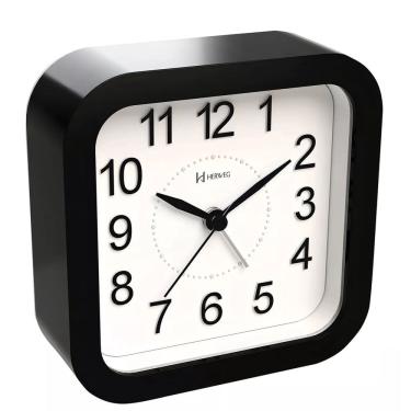Imagem de Relógio Despertador Silencioso Herweg 2644-262 Preto Fosco