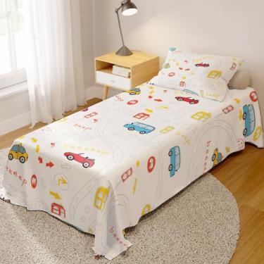 Imagem de Jogo de Lençol Infantil Carrinhos - KN DECOR