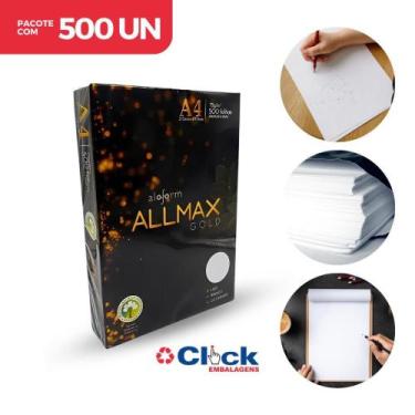 Imagem de PAPEL FOLHA SULFITE A4 Branca Allmax Gold 75g Pacote 500 folhas - ALOF