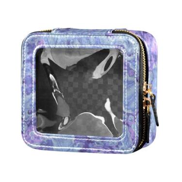 Imagem de Fitrendlovey Bolsa de maquiagem portátil com zíper com design de claraboia grande para artigos de higiene pessoal e cosméticos de viagem, T5, one size