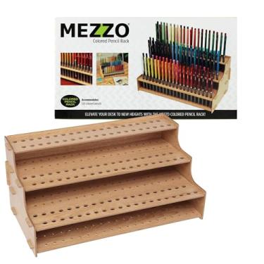 Imagem de HG Art Concepts Suporte de lápis de cor Mezzo Artist Studio - Organizador de lápis de cor de mesa, suporte vertical de fácil montagem para 120 lápis, furos de 0,9 cm de diâmetro com descanso de ponta