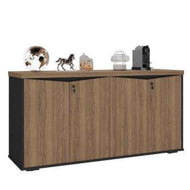 Imagem de Balcão para Escritório 4 Portas com Chave 2 Prateleiras