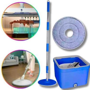 Imagem de Mop Giratório com Balde 360 Graus Separador Água Suja Limpa Piso Micro
