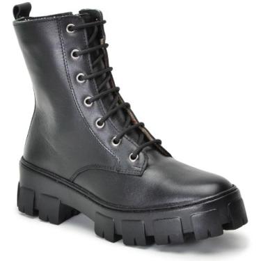 Imagem de Bota coturno feminina em couro legitimo cor Preto AE44 - Ipê Mulato, P