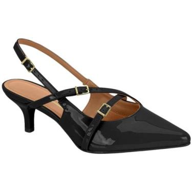 Imagem de Sapato Feminino Scarpin Slingback Vizzano com Salto Baixo e Acabamento