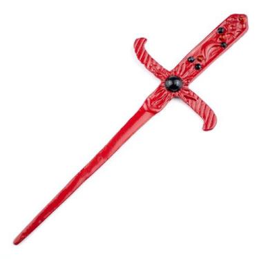 Imagem de Athame Metal Vermelho 19 cm Pedra Preta e Vermelha - Lua Mística - 100