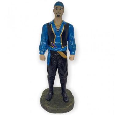Imagem de Escultura Cigano Azul Metalizado 25 cm  Resina - Lua Mística - 100% Or