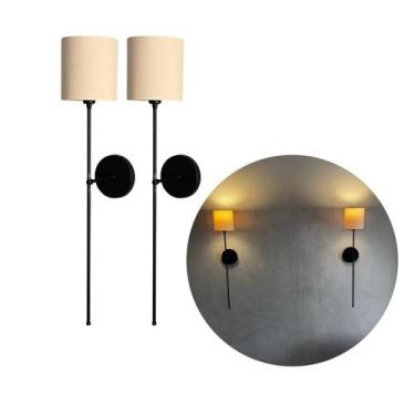 Imagem de Kit 2 Arandelas luminária de Parede Vintage de Alumínio com Cúpula  de