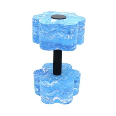 Imagem de UGPLM Exercício aquático Dumbbell, halteres aquáticos, resistência à piscina EVA EVA FOAM BARBELL para exercícios aeróbicos aquáticos Pool Fitness, Azul E Branco