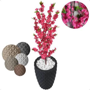 Imagem de Planta Cerejeira Pink Flor Artificial Com Vaso Decoração - Flor de Men