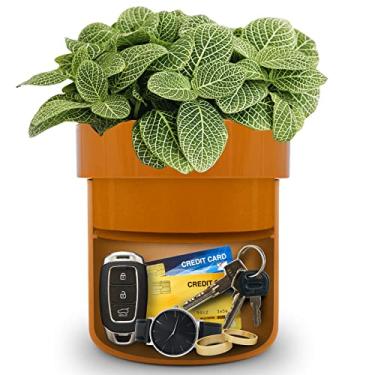 Imagem de ISLANDSAFE SAFEDiversion Safe, cofre secreto com chave oculta, porta-chaves de vaso de flores para exterior, jardim, casa, escritório, quintal, esconderijo, dinheiro, plantas não incluídas (terracota