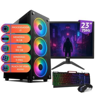 Imagem de Computador Gamer UP Starter Max I7 16GB SSD512 GB Completo Monitor 23"