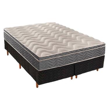 Imagem de Cama Box Queen: Colchão Espuma D45 Paropas /EP Anatômico Confort Mega Firme + Base CRC Fantasy Black(158x198)