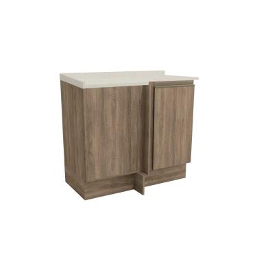 Imagem de Balcão Cozinha p/ Cooktop c/ Tampo Maxxi G748 Canto Reto c/ 1 Porta 80cm Nogal/Orion - Kappesberg