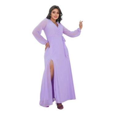 Imagem de Vestido Feminino Tule Com Manga Longa Mod Plus Size - Casual Dress, Li