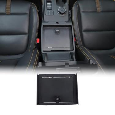 Imagem de Lcojicep Organizador de cofre de apoio de braço para console central de carro compatível com Ford Ranger 2023-2025, cofre com trava de console central de caminhão, caixa de armazenamento antifurto